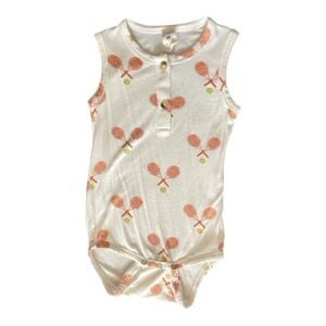 #221, kate quinn sleeveless bodysuit w/tennis pattern, size 12-18 mo